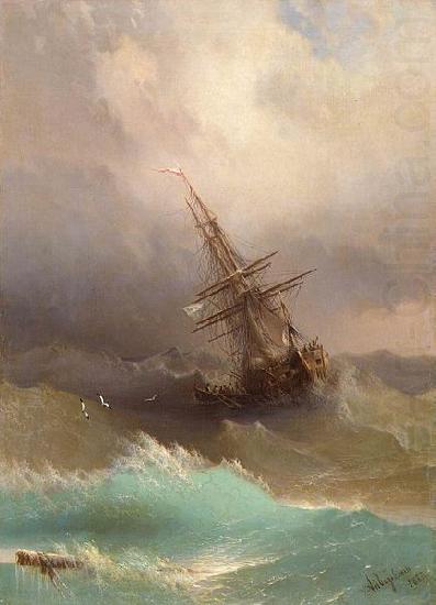 Ship in the Stormy Sea, Ivan Aivazovsky